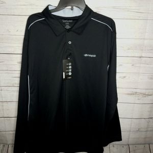 SAN SOLEIL MEN'S SZ MEDIUM LONG SLEEVE  BLACK POLO GOLF TOP